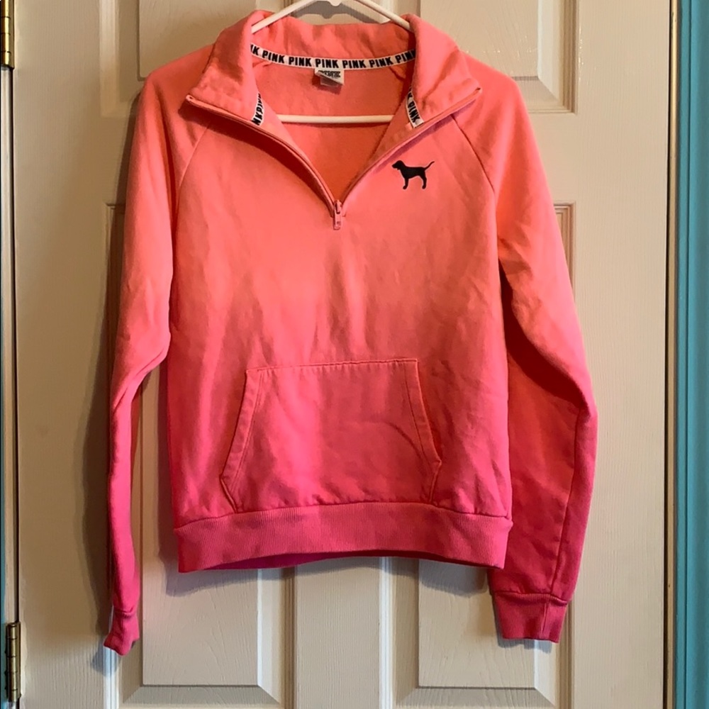 PINK ombre half zip up